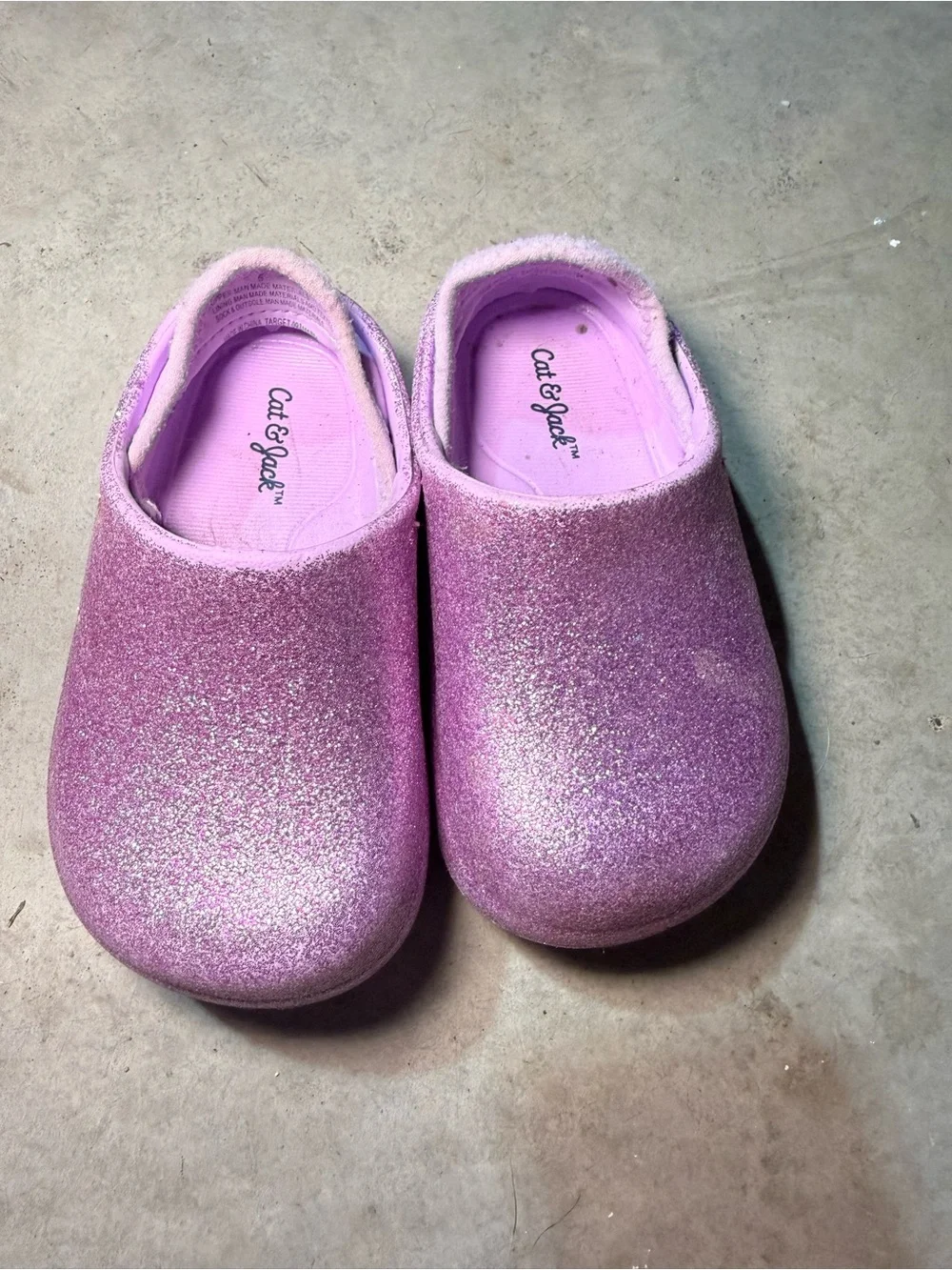 Cat & Jack Girls' Sparkle Slip-On Clogs - Lavender Pink